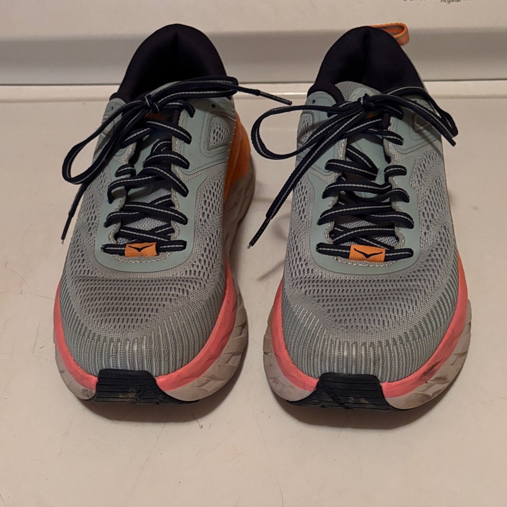HOKA Women's Running Shoes - Light Blue and Orange